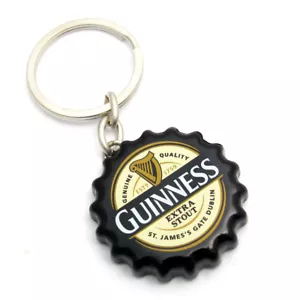Guinness Negro Corona Tapa Etiqueta Llavero Abridor de Botellas 2084b - Imagen 1 de 3