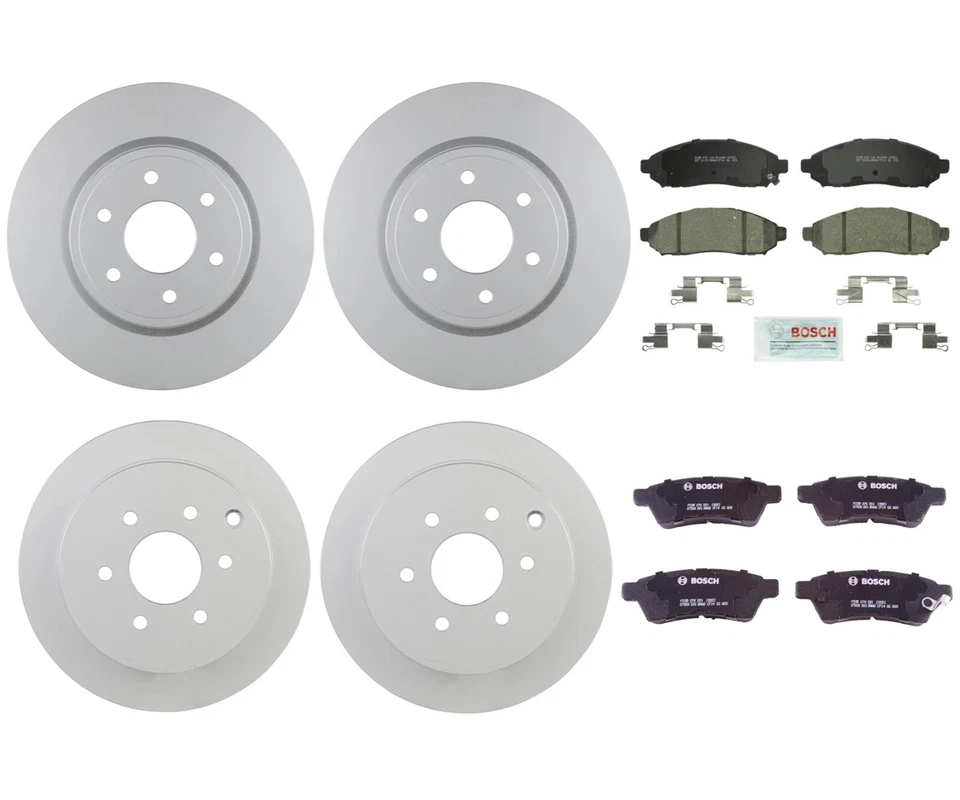 Kit de frenos delanteros traseros Bosch rotores de disco pastillas de cerámica para Frontier Xterra Equator Foto 1 de 1