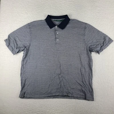 Camisa polo masculina Bobby Jones 2XL XXL preta cinza Houndstooth algodão desempenho - Imagem 1 de 4