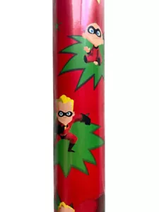 Vintage Disney Pixar Incredibles Birthday Christmas Wrapping Paper 70 sq ft Roll - Picture 1 of 4