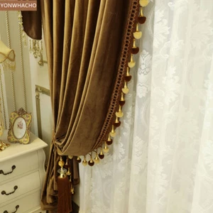 luxury thick Italian velvet brown cloth blackout curtain valance drapes B624* - Picture 1 of 12