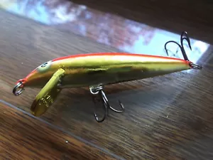 Custom Painted Rapala Countdown CD-9 Metallic Gold Flourescent Red Back - Picture 1 of 10