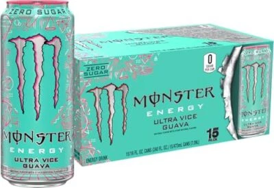 Monster Energy Ultra Vice Guayaba Bebida Energética Sin Azúcar Paquete de 16 Onzas de 15 Foto 1 de 4