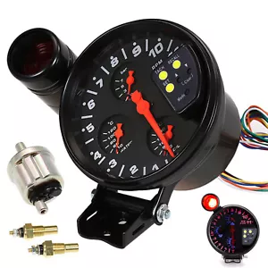 5" Universal Tachometer+Oil/Water Temp Gauge+Oil Pressure Meter with Sensor W0N9 - Bild 1 von 11