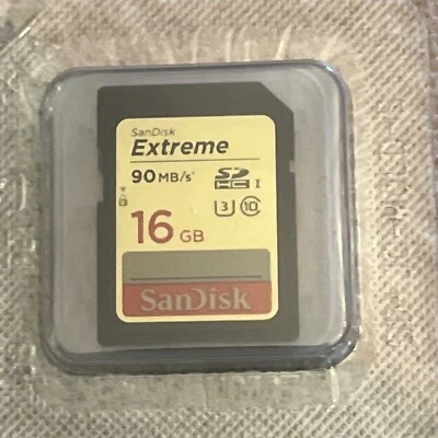 Brand New SanDisk Extreme 16GB SDHC Memory Card UHS-I U3 Class 10 90MB/s - Image 1 of 2