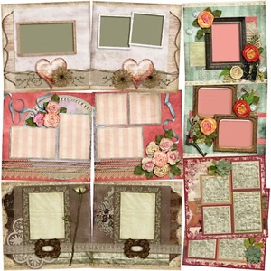 VINTAGE - Scrapbook Layout Set - Picture 1 of 6