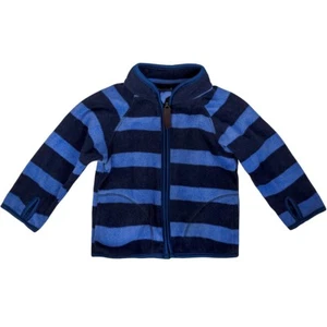 Baby Boys Toddlers Navy & Blue Stripe Long sleeve Soft Fleece Cardigan 6-12Mths - Picture 1 of 2