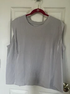Athleta Seasoft Muscle T-Shirt Tank Top Sweatshirt Abalone grau 1X EUC - Bild 1 von 5