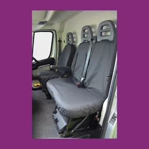 Citroen Relay 2006-22 Tailored Waterproof Black Front Single Double Seat Covers - Picture 1 of 5
