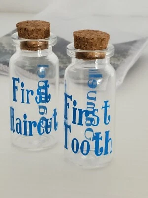 2 Mini tarro personalizado para bebé niño o niña recuerdo primer rizo ~ primer diente  Foto 1 de 4