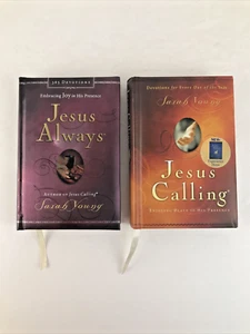 2 Hardcover Book Lot by Sarah Young - Jesus Calling and Jesus Always - Picture 1 of 8