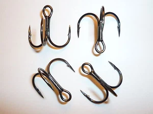 (100) VMC SHORT-SHANK 1X TREBLE HOOKS (SIZE 3) BLACK (9651BN) BULK 9651 - Picture 1 of 2