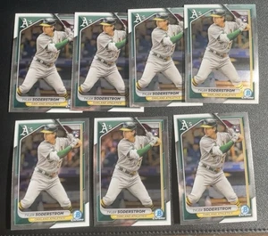 2024 Bowman Chrome Tyler Soderstrom Athletics RC #16 7 Card Lot - Picture 1 of 1