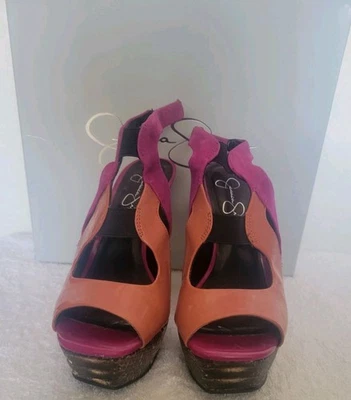 Sandalia plataforma Jessica Simpson Bendie arándano/naranja/negro talla 7,5 nueva en caja Foto 1 de 4