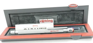 Rotring 600 Silver w/ Gold Trim Fountain Pen In Box - 18kt Gold M Nib - 1990's - Picture 1 of 6