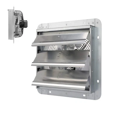 Ventilador de escape montado en la pared con persianas de 10" para áticos/garajes plateado  Foto 1 de 4