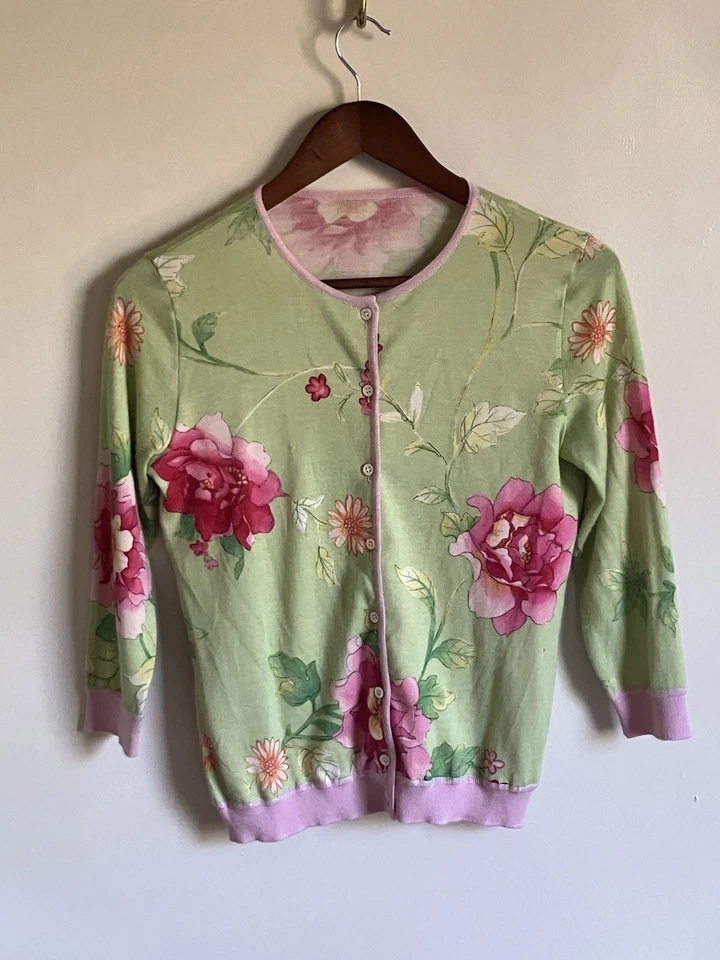 Cárdigan floral de cachemir y seda Valentino para mujer Foto 1 de 4