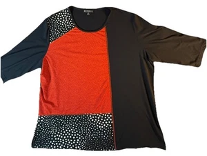 N TOUCH Damen Tunika Oberteil 2X schwarz/orange 3/4 Ärmel Boho Artsy - Bild 1 von 8