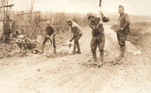RPPC WWI Armee Soldaten Straßenbau Ingenieure Echt Foto Postkarte - Bild 1 von 3