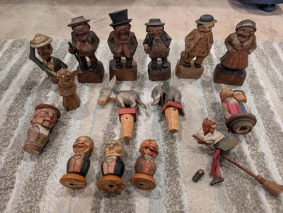 FIGURAS DE ESCULTURA DE MADERA TALLADAS A MANO ITALIANAS ANRI Foto 1 de 4
