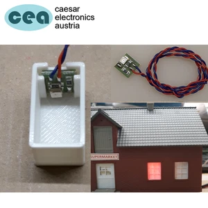 [1~5] LED Hausbeleuchtung ROT mit Lichtbox 14x25mm Lichtkasten 8-18VDC - Bild 1 von 13