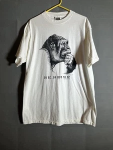 Camisa Gorilla De Colección Para Hombres XL Tultex Para Ser O No Ser Gráfica Divertida Camiseta Años 90 - Imagen 1 de 5