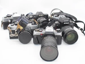 F x6 Vintage Collection Of SLR Film Cameras Inc. Pentax, Praktica MTL-5, Minolta - Picture 1 of 14