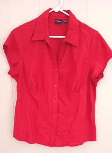 SONOMA XLarge dunkelrote Kurzarmbluse mit Spitzkragen Kurzarm - Bild 1 von 8