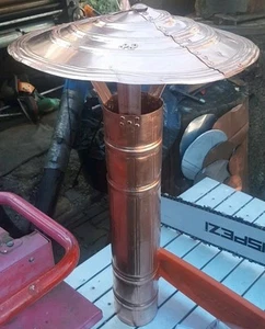 SCHORNSTEINABDECKUNG VERLÄNGERUNG AUS KUPFER, Durchmesser 80-220mm, HÖHE ca 65cm - Bild 1 von 8