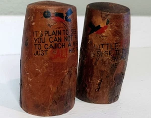 Vintage Letchworth State Park New York Souvenir Rindenholz Salz & Pfefferstreuer - Bild 1 von 6