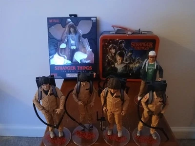 Stranger Things Lot- Ghostbusters, Dustin, Eddie Action Figures And Lunchbox - Image 1 of 4