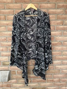 Chicos Easywear Open Front Cardigan Size 3/ XL Paisley Print Long Sleeve - Picture 1 of 10