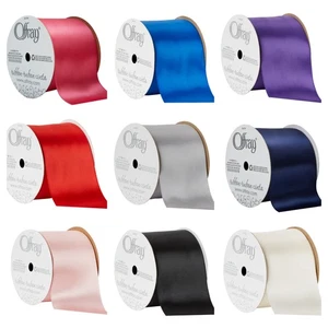 Offray Band, verschiedene Farben 2 1/4 Zoll einseitiges Satin Polyester Band Neu - Bild 1 von 10