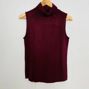 Ann Taylor wine sleeveless mock neck top (Size: Small) - Picture 1 of 4