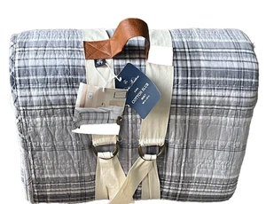 Brooks Brothers grau/schwarz kariert Baumwolle Slub King Quilt 1 Stck. - Bild 1 von 2