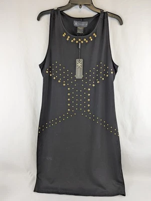 Vestido Negro Colección Kardashian Talla XL Tejido Ajustado Tachuelas Sin Mangas Precio de venta sugerido por el fabricante $68 Foto 1 de 4