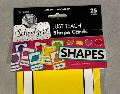 NEW!Carson Dellosa; Schoolgirl Style; Shapes; Classroom Decor Bulletin Board Set - Image 1 of 4