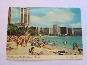 Postkarte Weltberühmt Waikiki Beach Oahu Hawaii - Bild 1 von 2