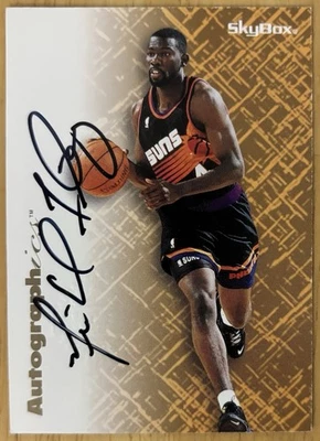 1996-97 Skybox Premium Autographics Black Ink Michael Finley On Card Auto - Image 1 of 2