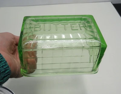 Vaselina de vidrio de uranio de vaselina de depresión verde de bloque óptico de colección solo tapa de plato Foto 1 de 4