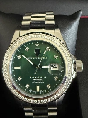 Carrero Hombre Automático NH35-24 JOYA, PIEDRAS DE ZAFIRO GENUINAS, ESFERA FREGONA VERDE Foto 1 de 4