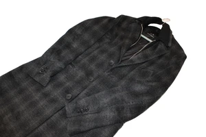 Armani Exchange Black Plaid Full Zip and Button Trench Coat Size XS $400 - Picture 1 of 16