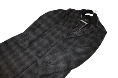 Armani Exchange Black Plaid Full Zip and Button Trench Coat Size XS $400 - Image 1 of 4