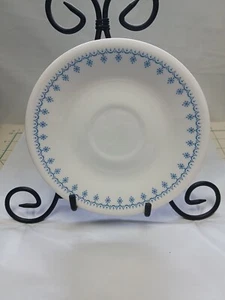 Set Of 5 Corelle Snowflake Blue 6 1/4" Saucers Livingware Cottagecore Vintage - Picture 1 of 11