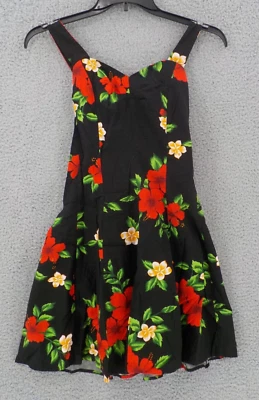 Royal Hawaiian Creations Dress SZ S Floral Adjustabl Straps Stretch Shirred Back - Image 1 of 4