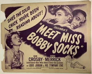 Meet Miss Bobby Socks 1944 Original Movie Poster Bob Crosby YeOldePosterCom - Picture 1 of 12