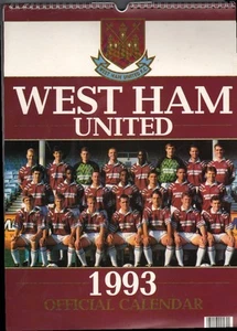 WEST HAM UNITED F.C. 1993 CALENDAR, dates match 2021  , official, rare - Picture 1 of 12