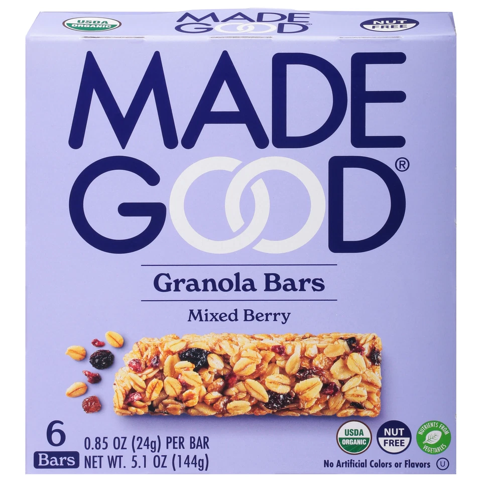 Made Good Granola Bar Mixed Berry 5.10oz.case of 6 Boxes