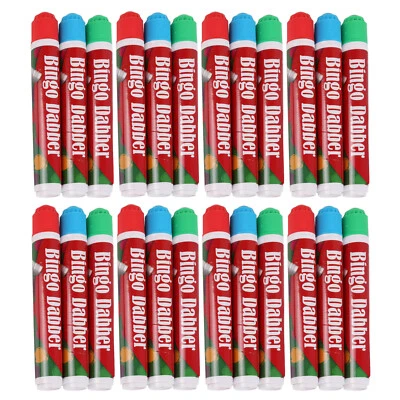 48 Non Drip Bingo Dabbers Marker Pens Red Blue Green Bingo Game Night - Image 1 of 4