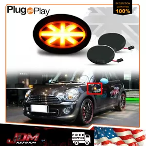 Smoked Union Jack Side Marker LED Light For MINI Cooper MKII R55 R56 R57 R58 R59 - Picture 1 of 9